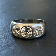 Load image into Gallery viewer, Three Stone Diamond Platinum Ring