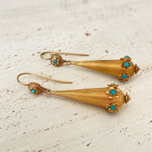 Load image into Gallery viewer, Turquoise Flower Earrings