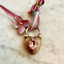 Load image into Gallery viewer, Pink Topaz Heart Padlock