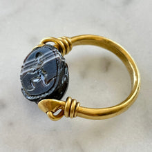 Load image into Gallery viewer, RESERVED Banded Agate Scarab Ring