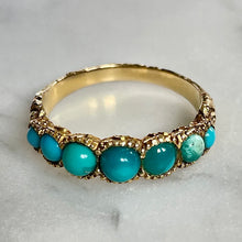 Load image into Gallery viewer, Turquoise Half Hoop Ring