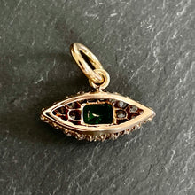 Load image into Gallery viewer, Bespoke Emerald & Diamond “Evil Eye” Pendant