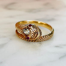 Load image into Gallery viewer, Diamond & Ruby Snake Ring