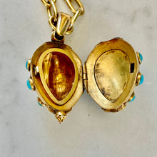 Load image into Gallery viewer, Turquoise & Gold Pendant/Locket
