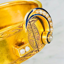 Load image into Gallery viewer, Pearl and Enamel Cotter Pin Bangle