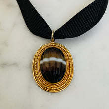 Load image into Gallery viewer, Carved Banded Agate Pendant