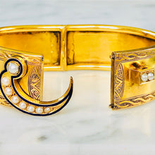 Load image into Gallery viewer, Pearl and Enamel Cotter Pin Bangle