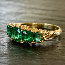 Load image into Gallery viewer, Pending Sale - Colombian Emerald Five Stone Ring