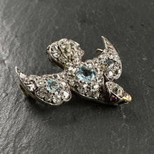 Load image into Gallery viewer, Diamond & Blue Topaz Bird Pendant