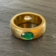 Load image into Gallery viewer, Bespoke Emerald & Diamond *Gemini* Ring