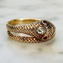 Load image into Gallery viewer, Diamond & Ruby Snake Ring