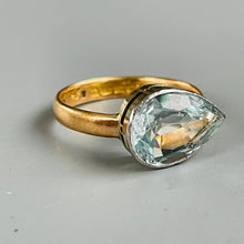 Load image into Gallery viewer, Bespoke Antique Aquamarine Pear Ring
