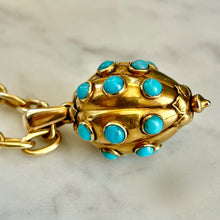 Load image into Gallery viewer, Turquoise & Gold Pendant/Locket