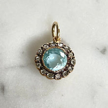 Load image into Gallery viewer, Aquamarine and Rose Cut Diamond Pendant