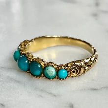 Load image into Gallery viewer, Turquoise Half Hoop Ring