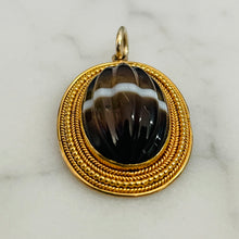 Load image into Gallery viewer, Carved Banded Agate Pendant