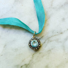 Load image into Gallery viewer, Aquamarine and Rose Cut Diamond Pendant