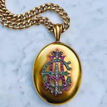 Load image into Gallery viewer, RESERVED AEI Locket Pendant of Diamonds, Rubies and Emeralds