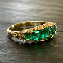 Load image into Gallery viewer, Pending Sale - Colombian Emerald Five Stone Ring