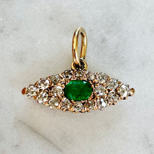 Load image into Gallery viewer, Reserved Bespoke Emerald and Diamond “Evil Eye” Pendant