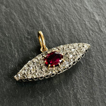 Load image into Gallery viewer, On hold - Bespoke Rubellite & Diamond “Evil Eye” Pendant