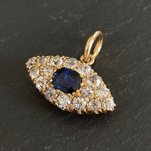 Load image into Gallery viewer, Bespoke Sapphire & Diamond “Evil Eye” Pendant