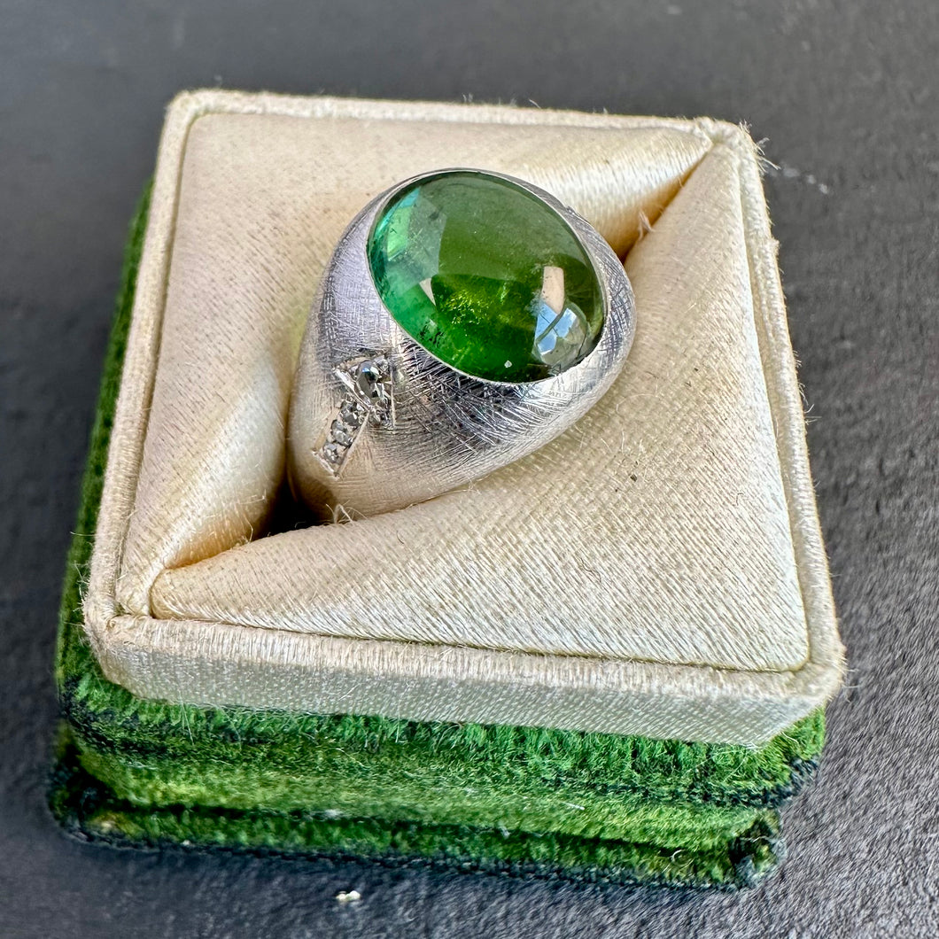 Platinum Tourmaline Signet Ring