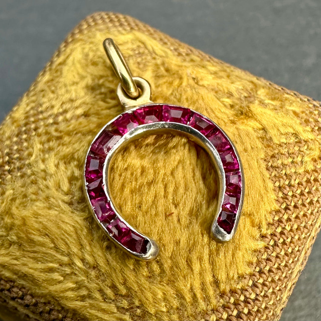 Ruby Horseshoe Pendant