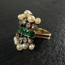 Load image into Gallery viewer, Reserved - Emerald And Pearl Ring
