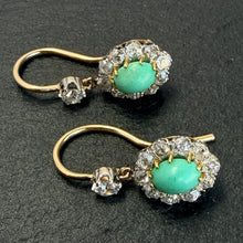 Load image into Gallery viewer, Turquoise And Diamond Earrings
