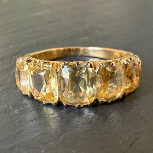 Yellow Sapphire Five Stone Ring