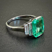 Load image into Gallery viewer, Art Deco Emerald &amp; Diamond Ring
