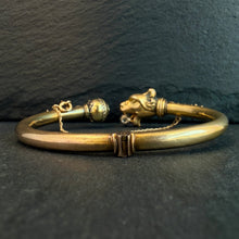 Load image into Gallery viewer, Etruscan Revival 15k gold Jaguar/Panther Bangle

