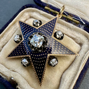 Enamel & Diamond Star Pendant