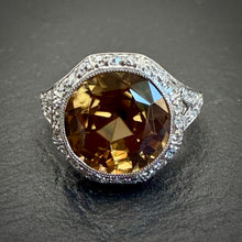 Load image into Gallery viewer, Art Deco Zircon &amp; Diamond Ring
