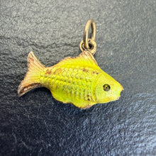 Load image into Gallery viewer, Small Yellow Enamel Fish Charm
