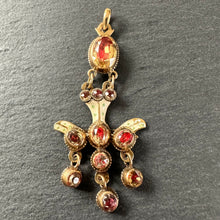 Load image into Gallery viewer, Foiled Citrine and Enamel Saint Esprit Pendant
