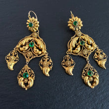 Load image into Gallery viewer, Emerald Paste Earrings
