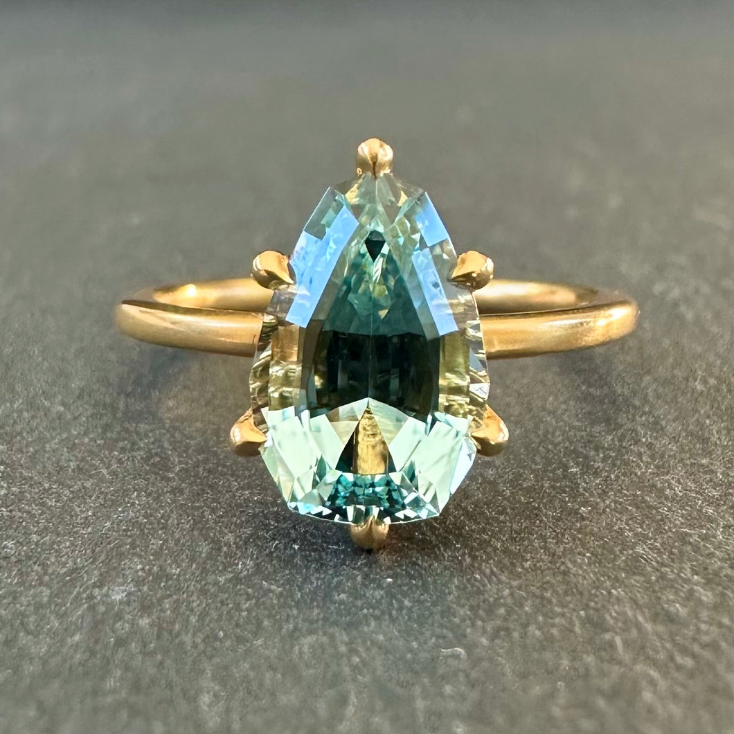 ROCKS Bespoke ~ Aquamarine Pear Ring