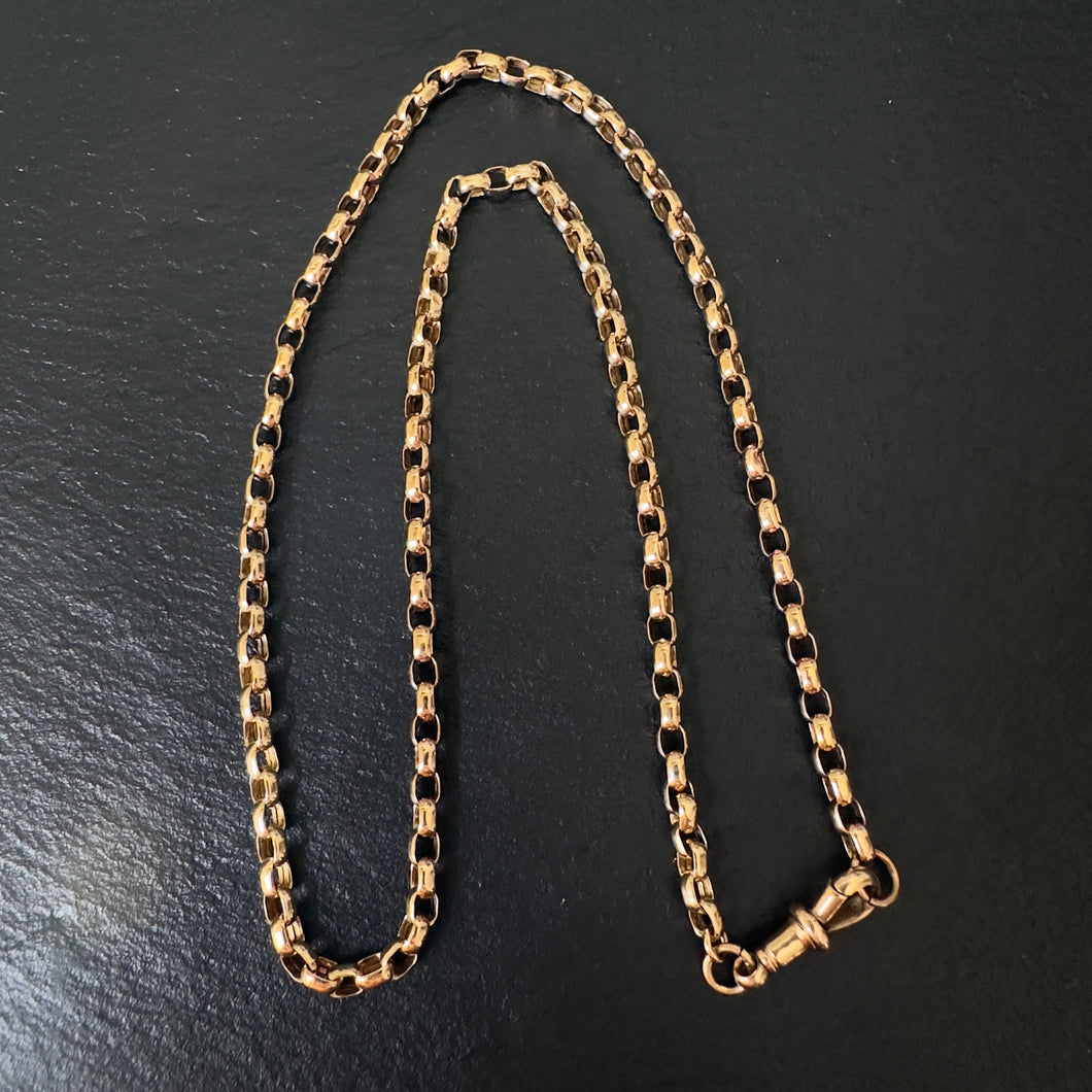 9k Gold Smooth Oval Belcher Link Chain Necklace