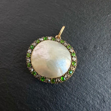 Load image into Gallery viewer, Pearl Diamond &amp; Demantoid Brooch
