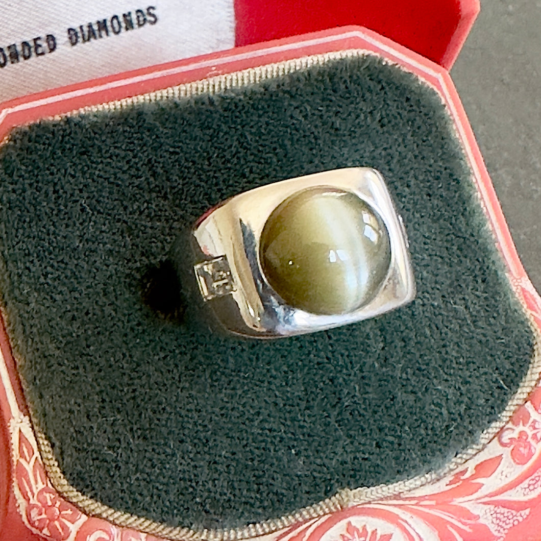 Chrysoberyl & Diamond Ring