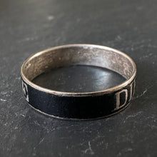 Load image into Gallery viewer, Dieu Vous Garde Black Enamel Ring
