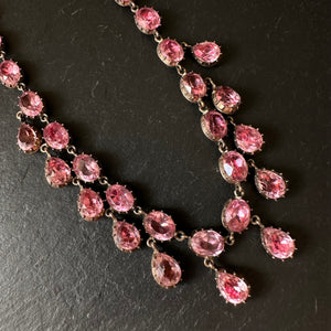 Pink paste rivière necklace