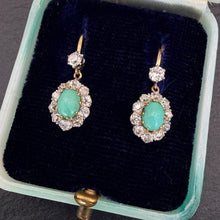 Load image into Gallery viewer, Turquoise And Diamond Earrings
