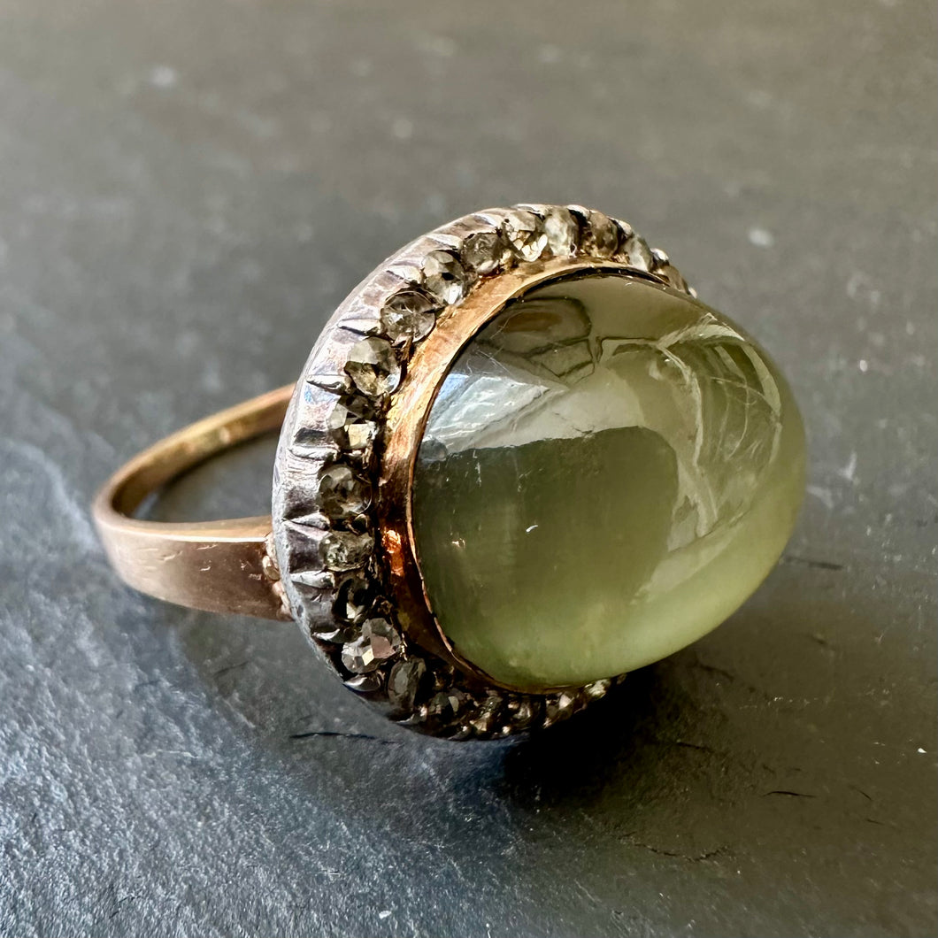 Chrysoberyl & Diamond Ring