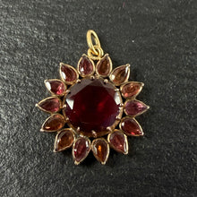 Load image into Gallery viewer, Garnet Flower Pendant
