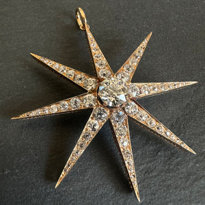 Eight Point Diamond Star Pendant