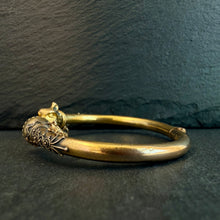 Load image into Gallery viewer, Etruscan Revival 15k gold Jaguar/Panther Bangle

