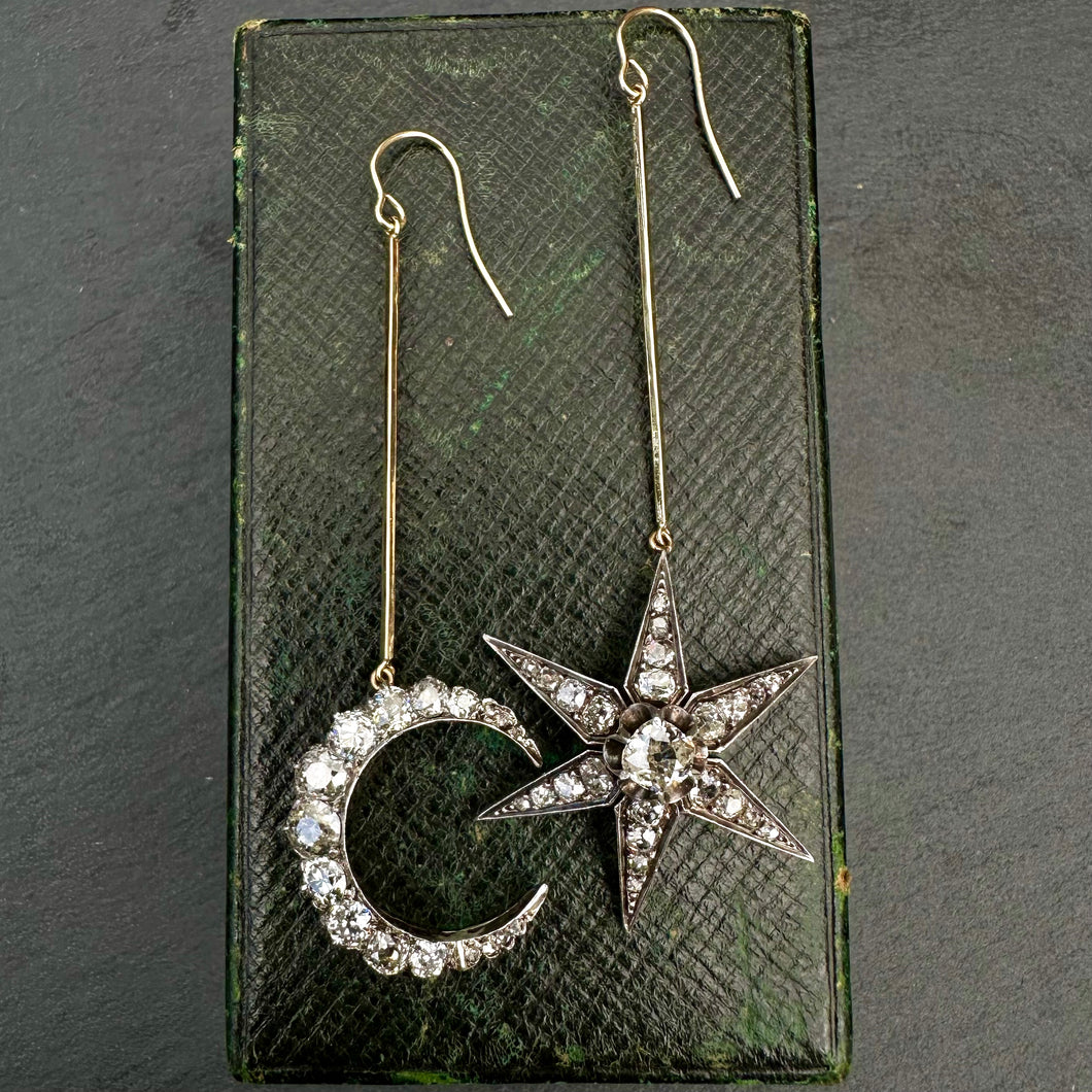 ROCKS Bespoke ~ Moon And Star Earrings